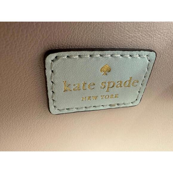 Kate Spade New York Light Blue Leather Tote Bag Satchel Purse - Picture 3 of 8